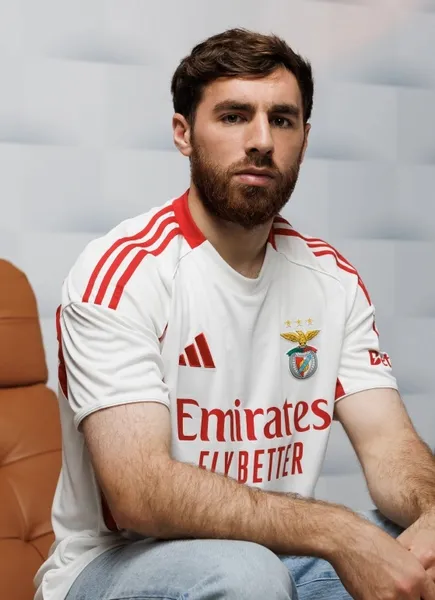Camisola Alternativa Branca SL Benfica 2025/26 - Vista 2